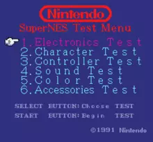 Image n° 1 - screenshots  : SNES Test Program